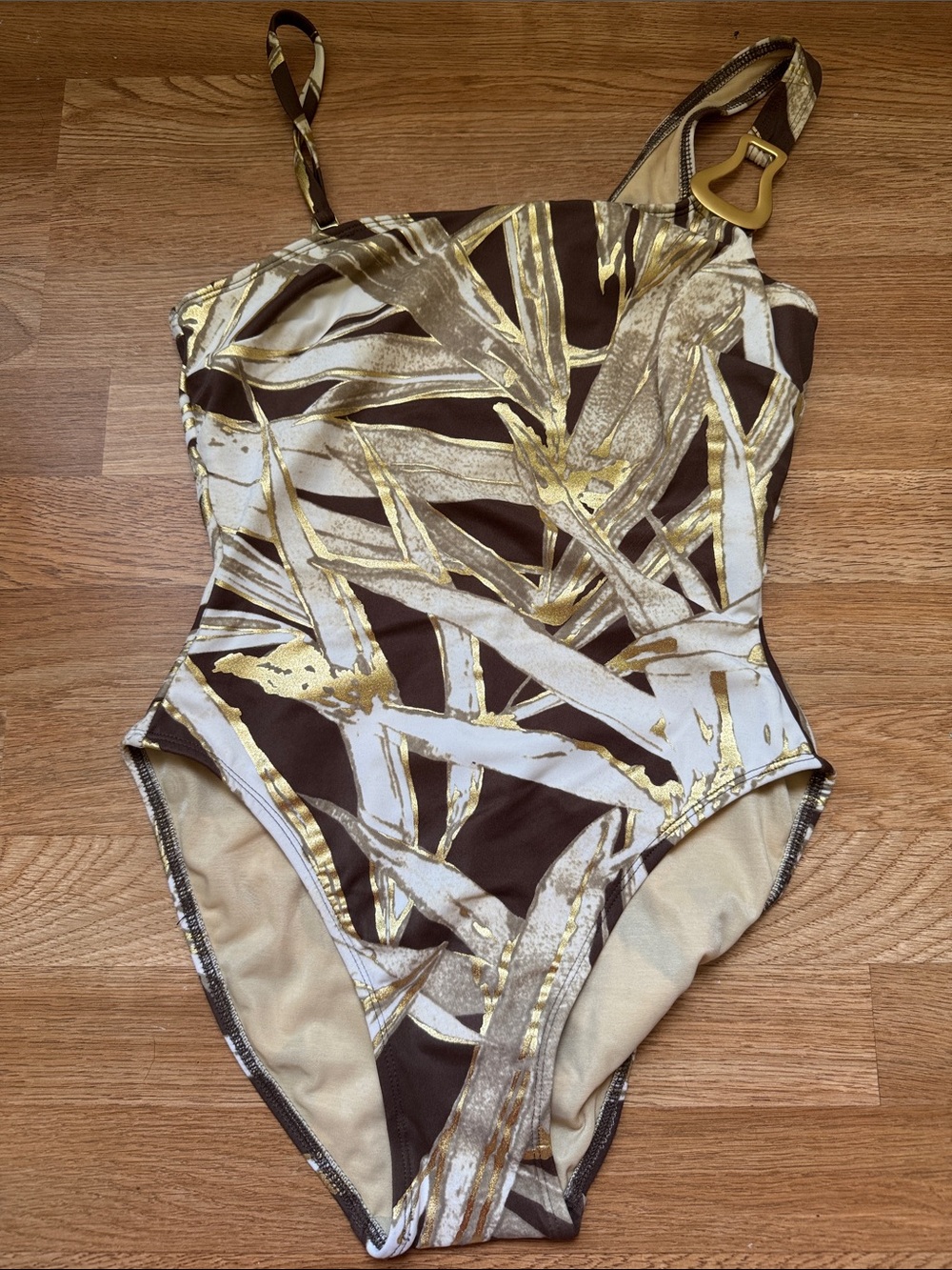 Magicsuit Brown, Gold & White Tropical Print One-Piece Swimsuit for Kids